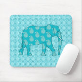 Paisley olifant - turquoise en aqua muismat (Met muis)