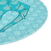 Paisley olifant - turquoise en aqua snijplank (Hoek)