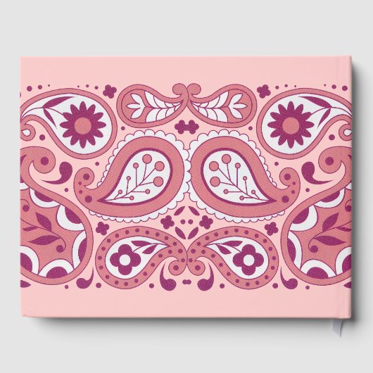  Paisley-ontwerp in Pinks Tear drups Flowers Gastenboek (Achterkant)