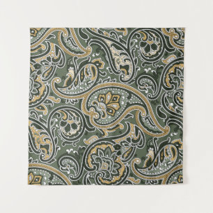 Paisley Oosters Etnisch, Naadloos. Wandkleed