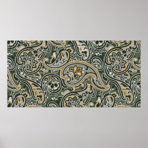  Paisley, oosterse etnisch Patroon, naadloos p Poster