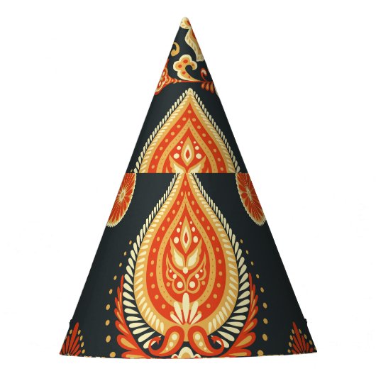 Paisley Oosterse Etnische Stof Feesthoedjes (Voorkant)