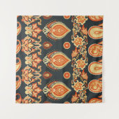 Paisley Oosterse Etnische Stof Wandkleed (Voorkant (horizontaal))