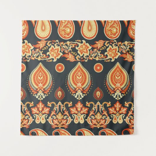 Paisley Oosterse Etnische Stof Wandkleed (Voorkant)
