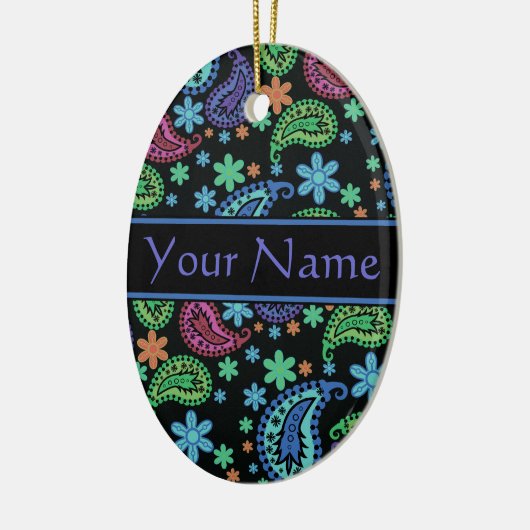 Paisley op Black Keramisch Ornament (Links)