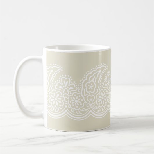 Paisley op Ivory Coffee Mok (Links)