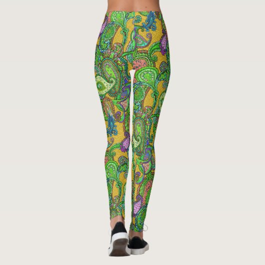 Paisley op Karamel Leggings (Achterkant)