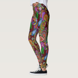 Paisley op Maroon Leggings