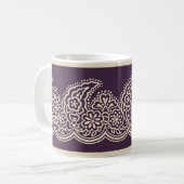 Paisley op Paarse Koffie Mok (Voorkant links)
