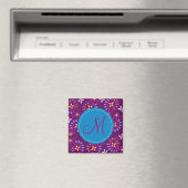 Paisley op paarse met "M" monogram Magneet (Insitu (Vaatwasser))