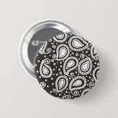 Paisley op zwarte Button (Voorkant /achterkant)
