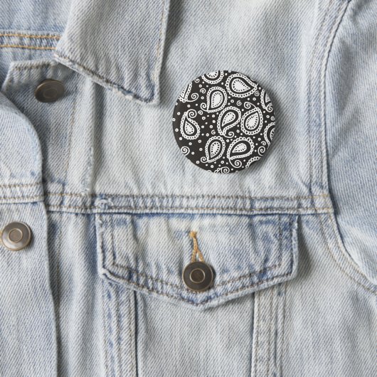 Paisley op zwarte Button (In situ)