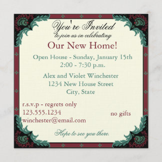 Paisley Open House/Housewarming Party Kaart