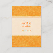 Paisley Oranje impressie bruiloft receptie Kaart (Achterkant)