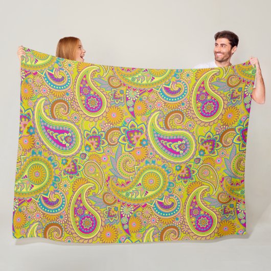 Paisley Ornamenten / Patroon 1 Fleece Deken (In situ)