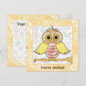 paisley owl sjabloon kaart (Voorkant / Achterkant)