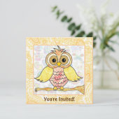 paisley owl sjabloon kaart (Staand voorkant)