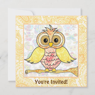paisley owl sjabloon kaart