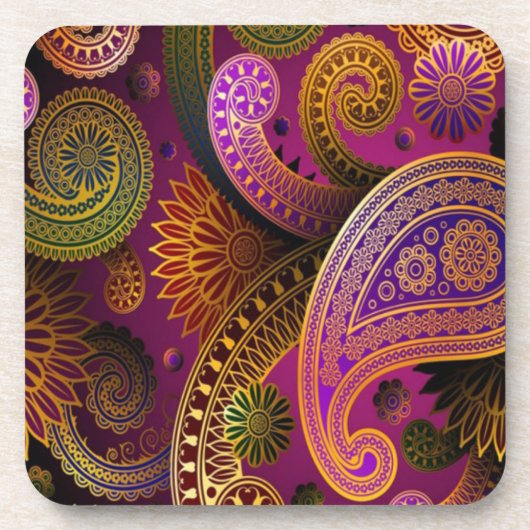Paisley Paars Bier Onderzetter (Voorkant)