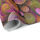 Paisley Paars Cadeaupapier (Rol Hoek)