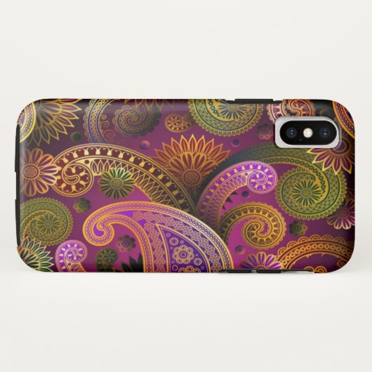 Paisley Paars Case-Mate iPhone Case (Achterkant (horizontaal))