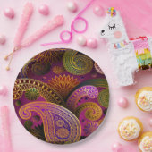 Paisley Paars Papieren Bordje (Feest)