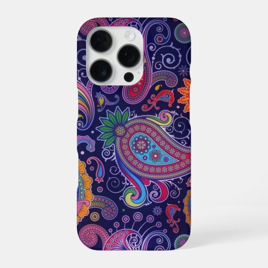 Paisley Paars Pink iPhone Hoesje (Achterkant)
