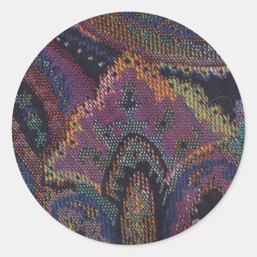 Paisley Paars Ronde Sticker (Voorkant)