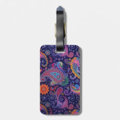 Paisley Paars roze Bagagelabel (Achterkant verticaal)