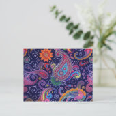 Paisley Paars roze Briefkaart (Staand voorkant)