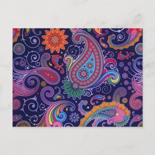 Paisley Paars roze Briefkaart (Voorkant)