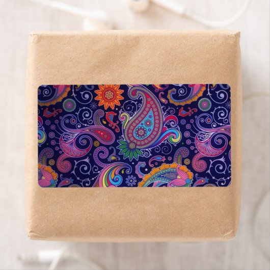 Paisley Paars roze Etiket (Insitu)