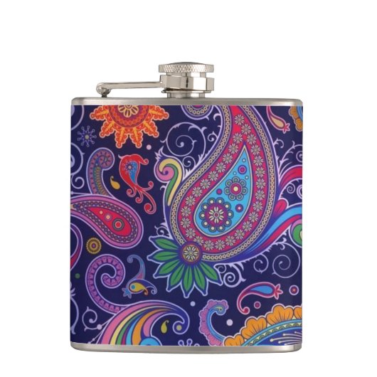 Paisley Paars roze Heupfles (Voorkant)