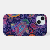 Paisley Paars roze iPhone 15 Case (Achterkant horizontaal)