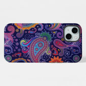 Paisley Paars roze iPhone Hoesje (Achterkant horizontaal)
