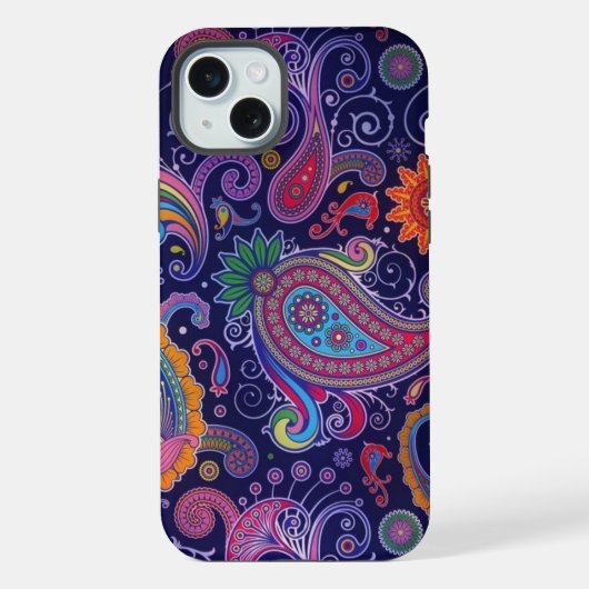 Paisley Paars roze iPhone Hoesje (Achterkant)