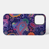 Paisley paars roze iPhone hoesje (Achterkant horizontaal)