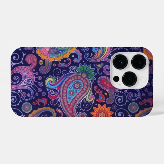 Paisley Paars roze iPhone Hoesje (Achterkant horizontaal)