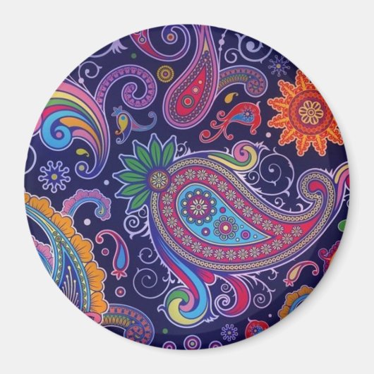 Paisley Paars roze Magneet (Voorkant)