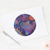 Paisley Paars roze Ronde Sticker (Envelop)