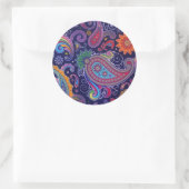 Paisley Paars roze Ronde Sticker (Tas)