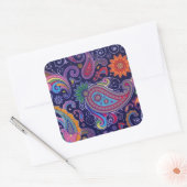 Paisley Paars roze Vierkante Sticker (Envelop)