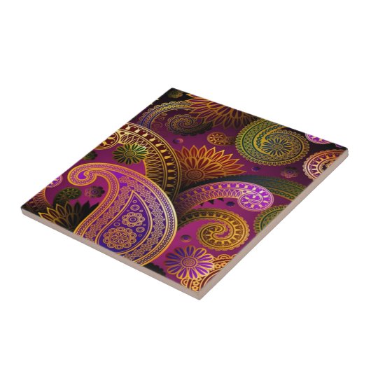 Paisley Paars Tegeltje (Zijkant)