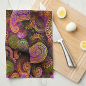 Paisley Paars Theedoek (Quarter Fold)