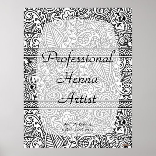 Paisley Passion - Black (Henna) Poster (Voorkant)