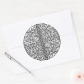 Paisley Passion - Black (Henna) Ronde Sticker (Envelop)