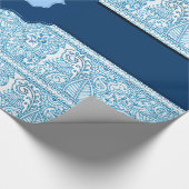 Paisley Passion - (blauw) (henna) (monogram) Cadeaupapier (Hoek)