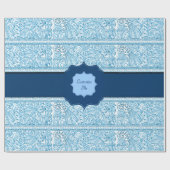 Paisley Passion - (blauw) (henna) (monogram) Cadeaupapier (Vlak)