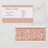 Paisley Passion - Oranje (Henna) Visitekaartje (Voorkant / Achterkant)