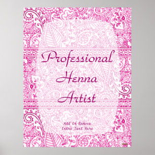 Paisley Passion - Roze (Henna) Poster